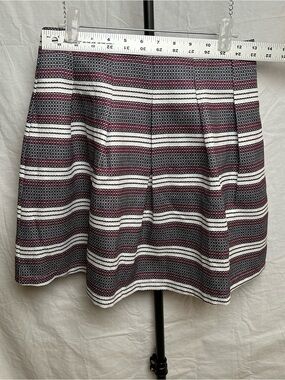 Aniina Striped A-Line Skirt — White Pink Black — Size Small